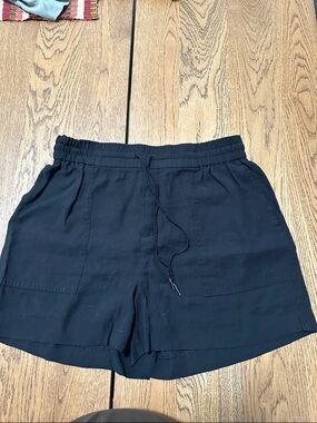 Kersh Black Elastic Waist Drawstring Athletic Shorts